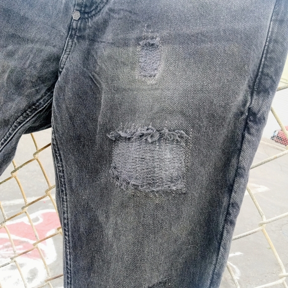 Phillip Plein Patched Rugged Denim Jeans Dark Grey 32 - Picture 2 of 7